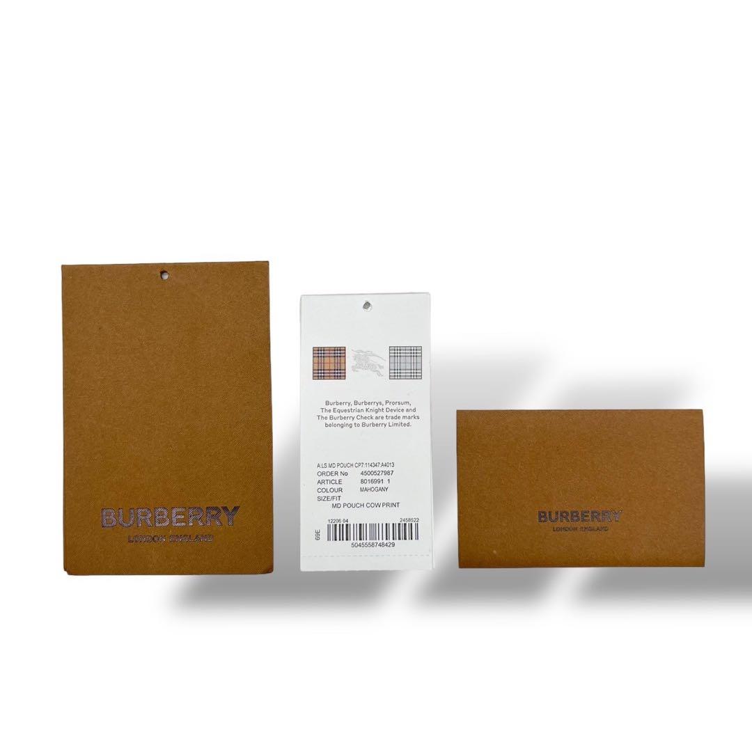 現行 3831 BURBERRY バーバリー クラッチバッグ ハラコ柄 ブラウン