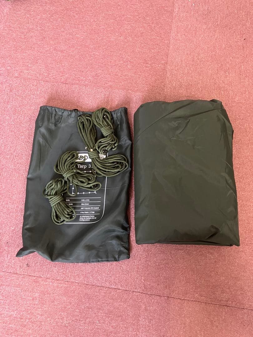 DD Tarp 3.5x3.5 オリーブグリーン＋アルミポール