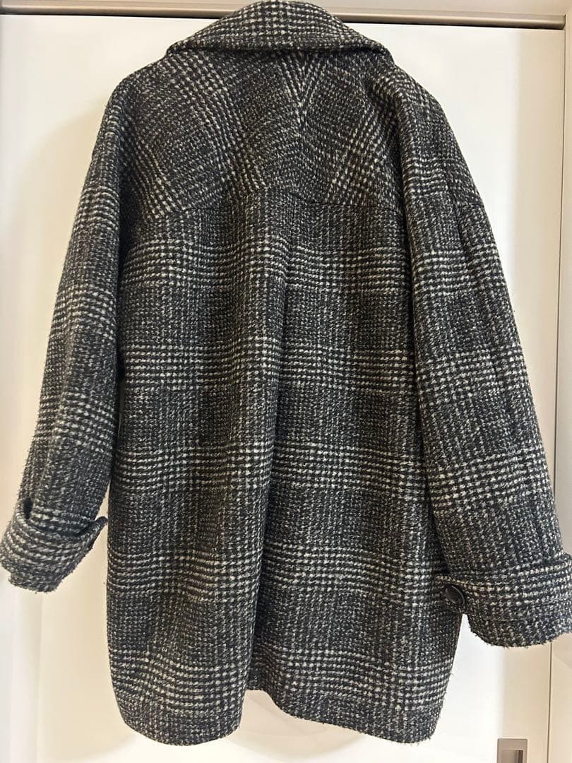 Spick&Span Wスライバーチェックハーフコート ブラック36