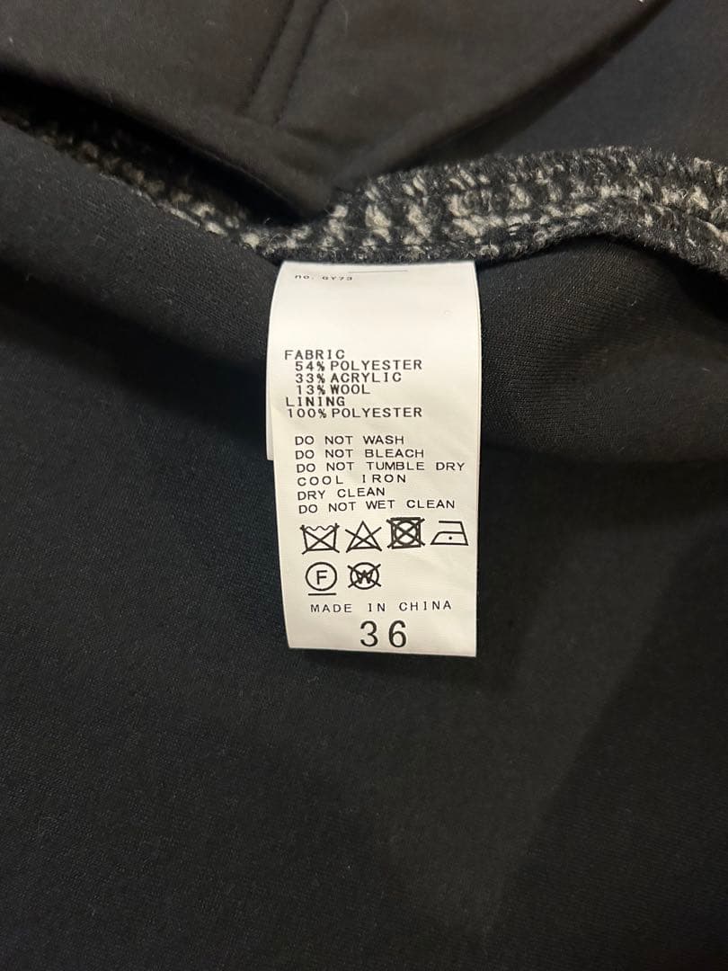 Spick&Span Wスライバーチェックハーフコート ブラック36