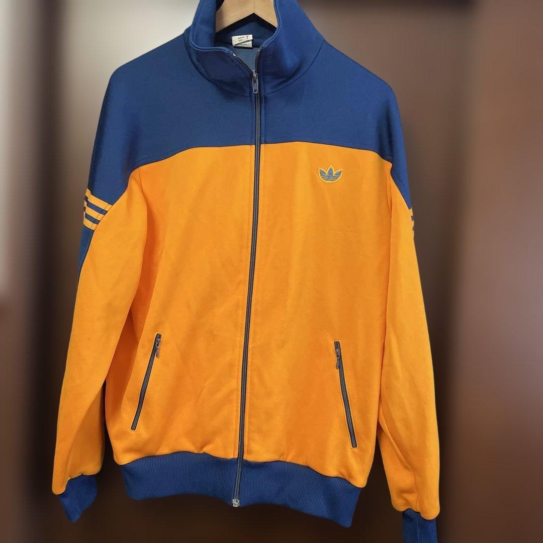 西ドイツ製　ビンテージadidas オレンジ ネイビー ジャージ サイズ7