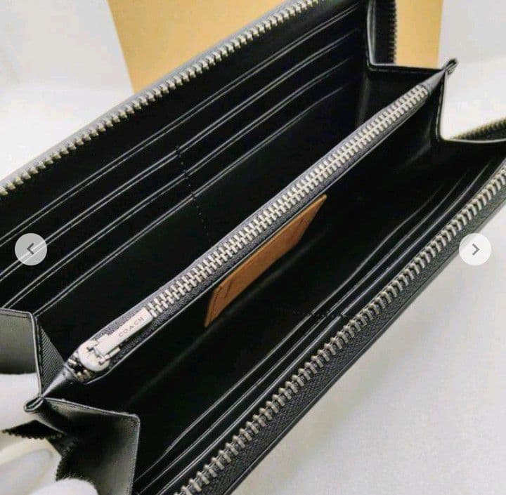 新品未使用コーチ長財布パスキアコラボブラックオレンジレディースメンズ送料無料