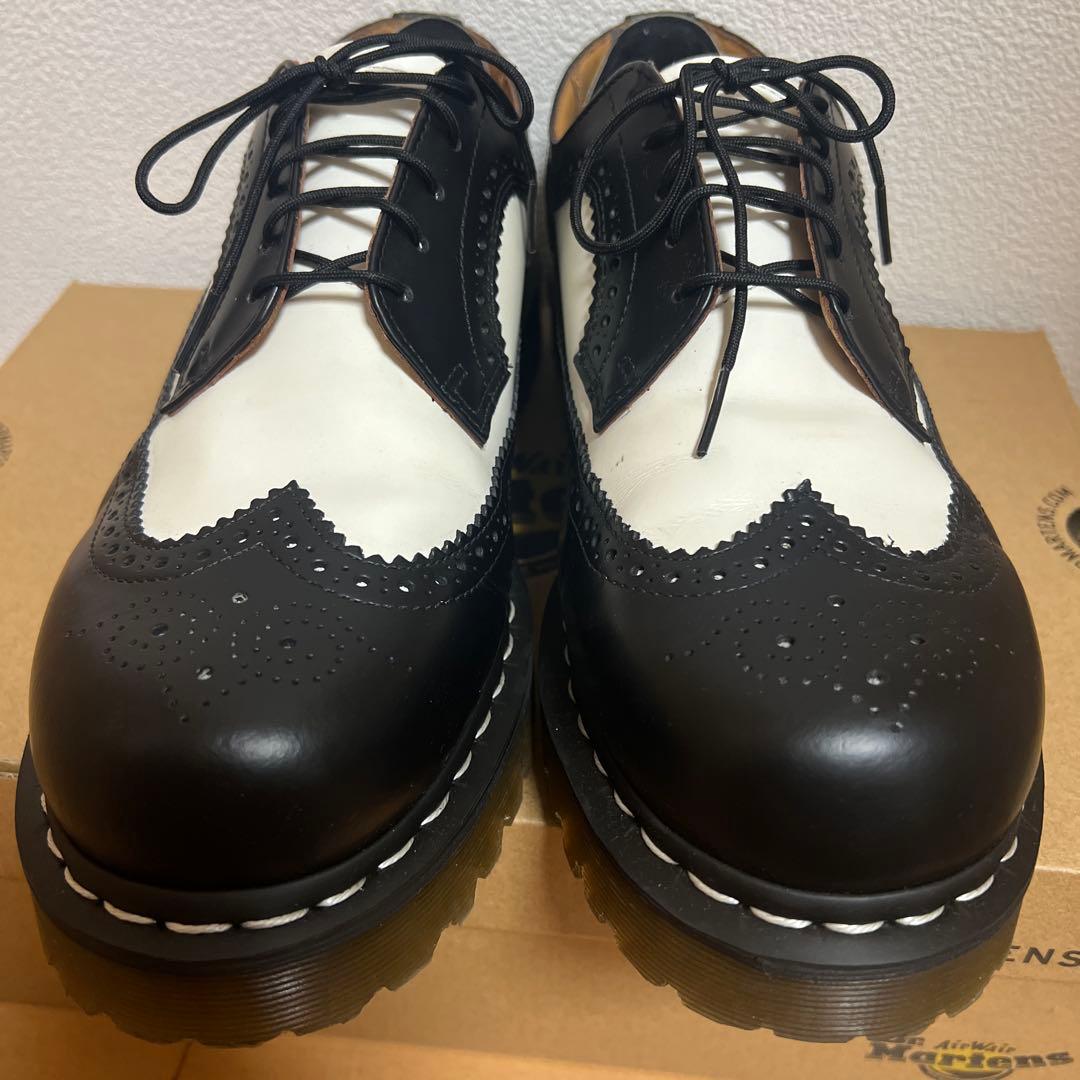 3989 BEX ブローグ シューズ(白黒)29cm（UK10）