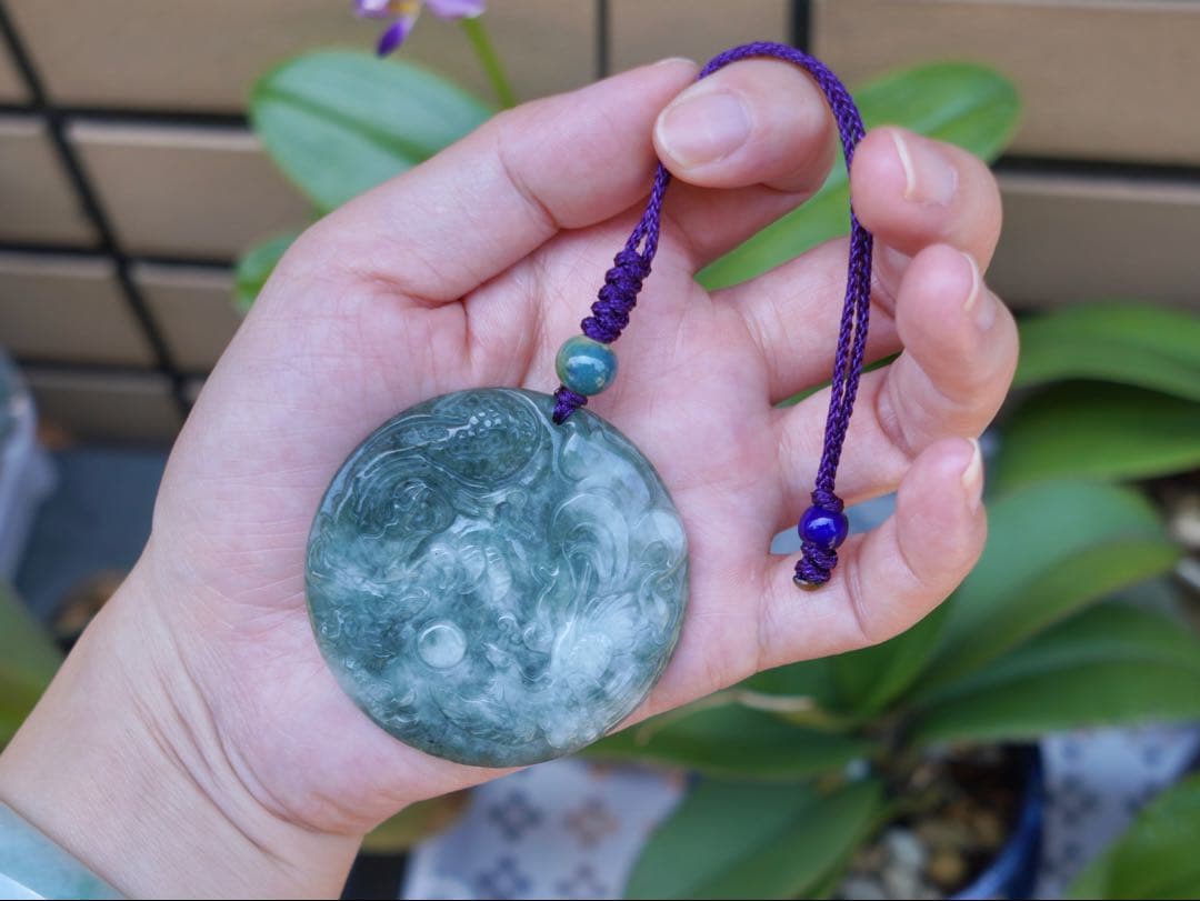 ⭐️専用⭐️本翡翠　龍神鳳凰　ストラップ　新品 0555