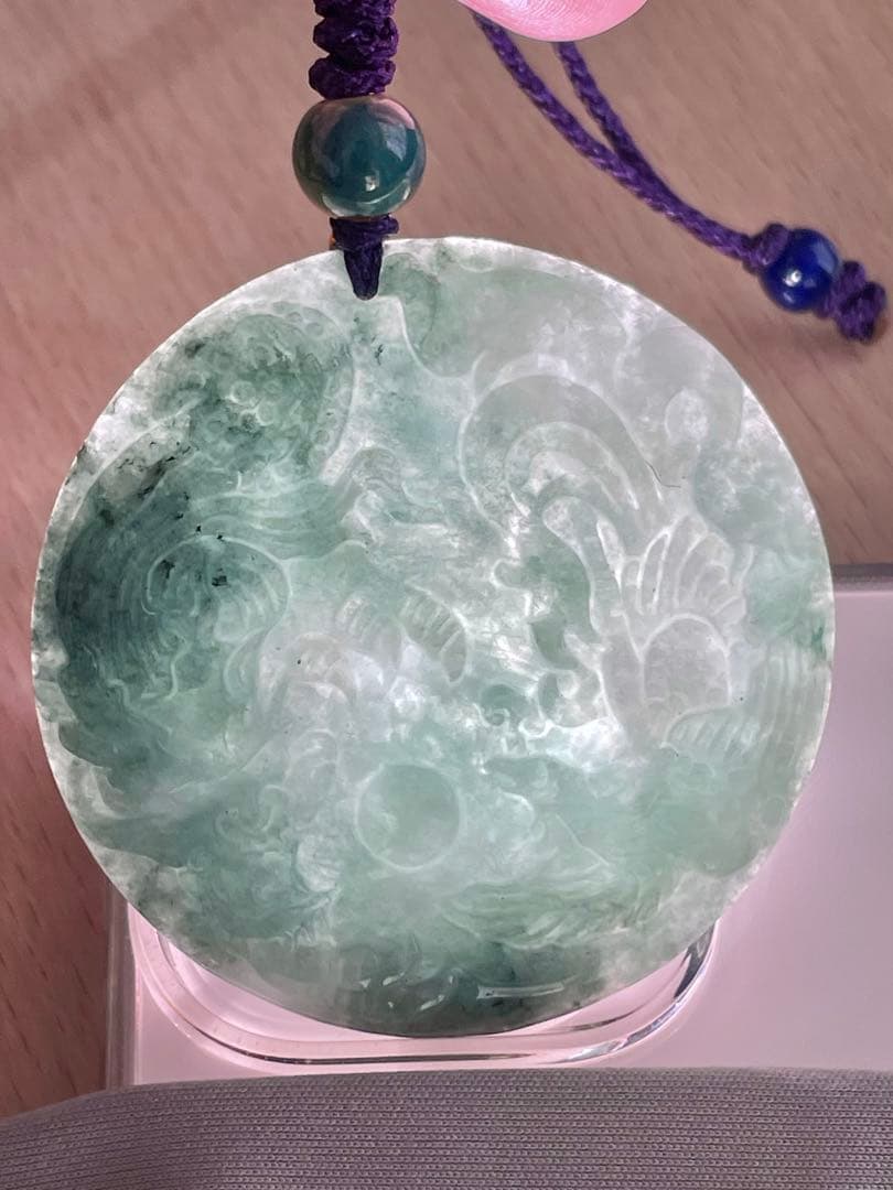 ⭐️専用⭐️本翡翠　龍神鳳凰　ストラップ　新品 0555