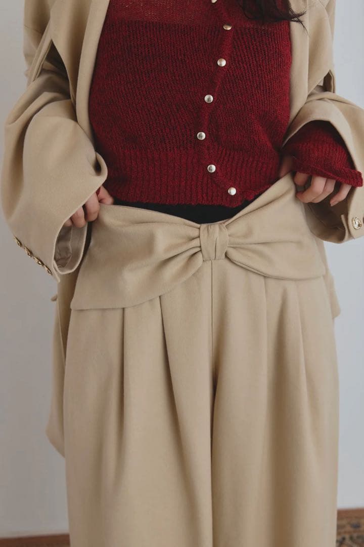 andequal waist ribbon design pants Ｓサイズ