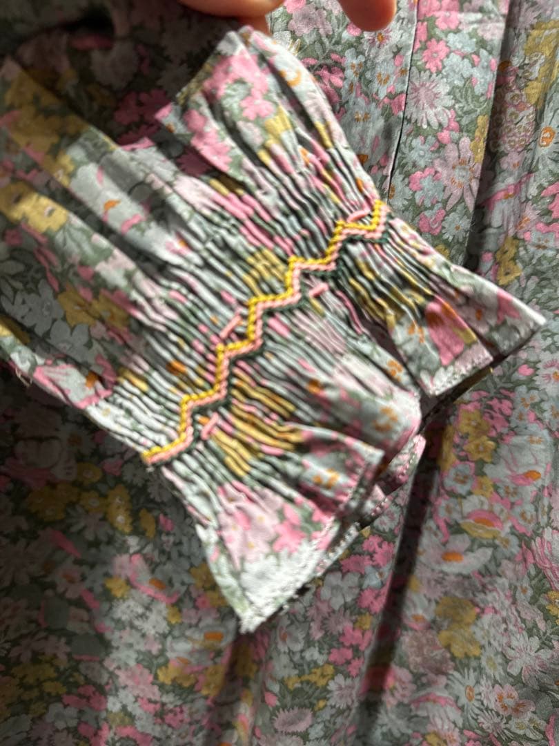 ボンポワン花柄ワンピース