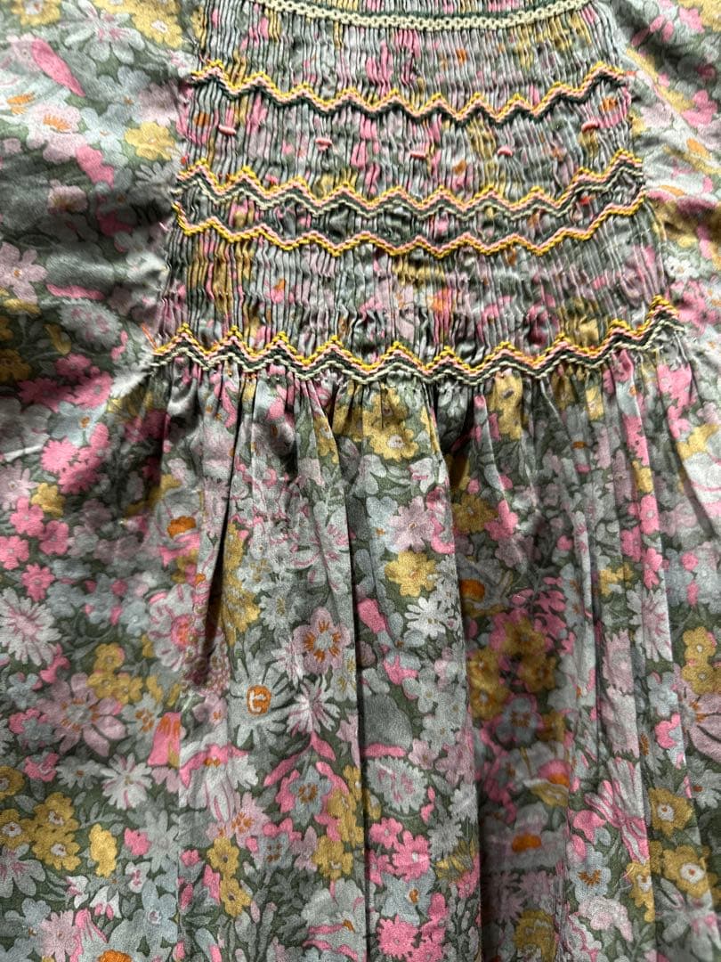 ボンポワン花柄ワンピース