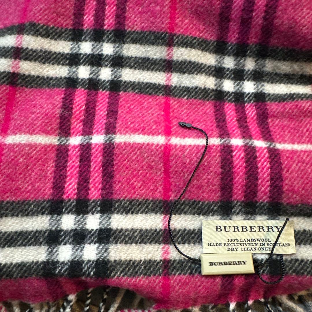 BURBERRY チェック柄 マフラー ピンク