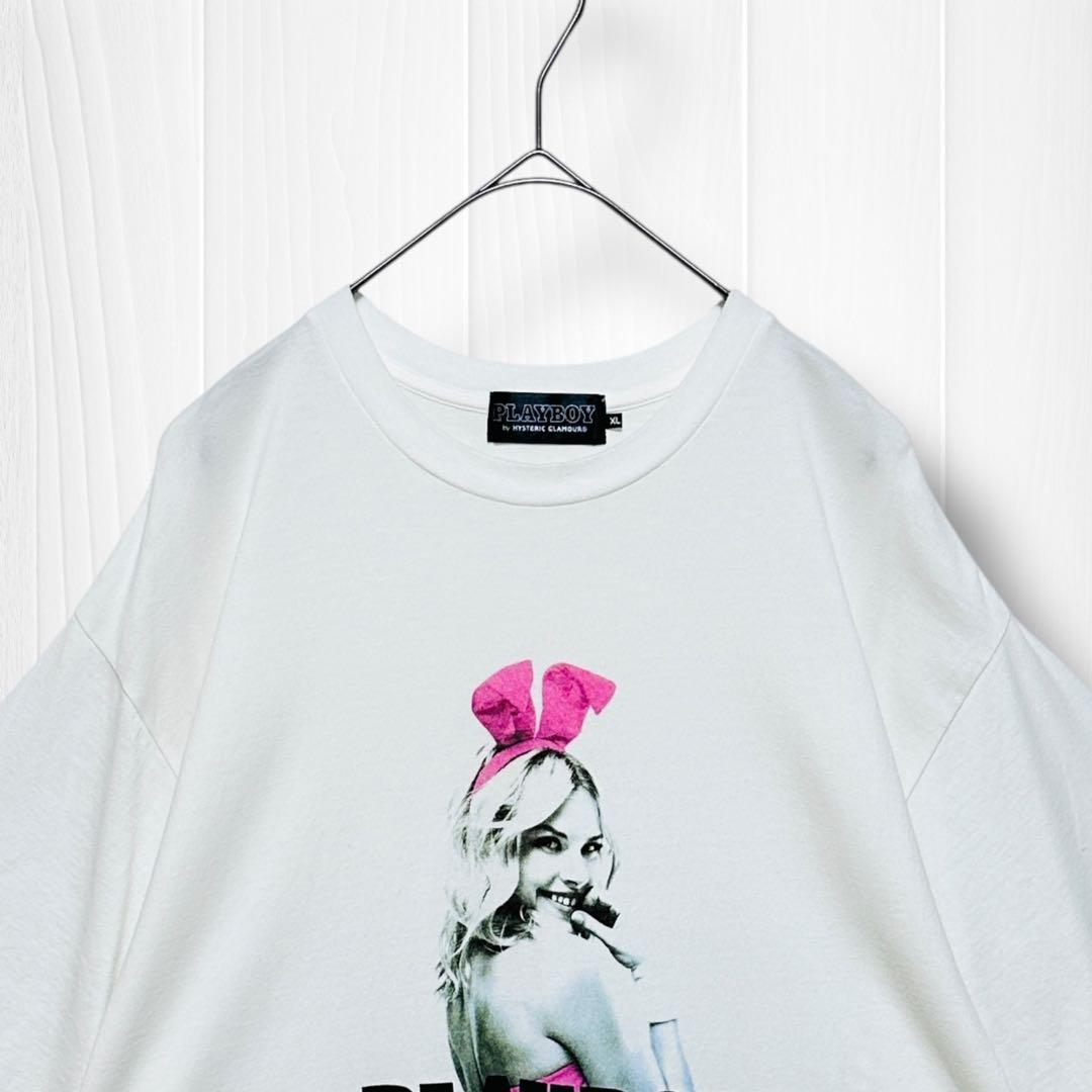 【人気コラボ】HYS×PLAY BOY 半袖プリントTee XL