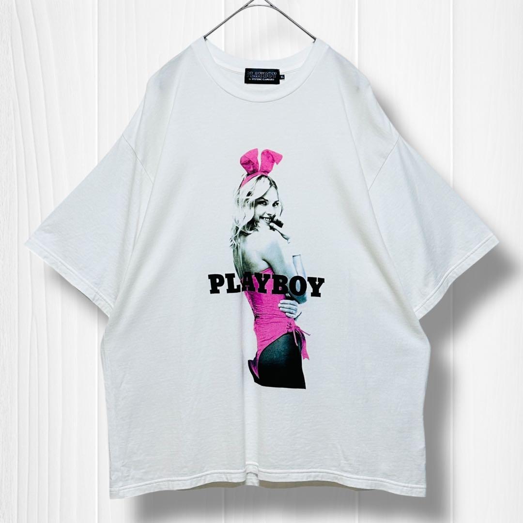 【人気コラボ】HYS×PLAY BOY 半袖プリントTee XL