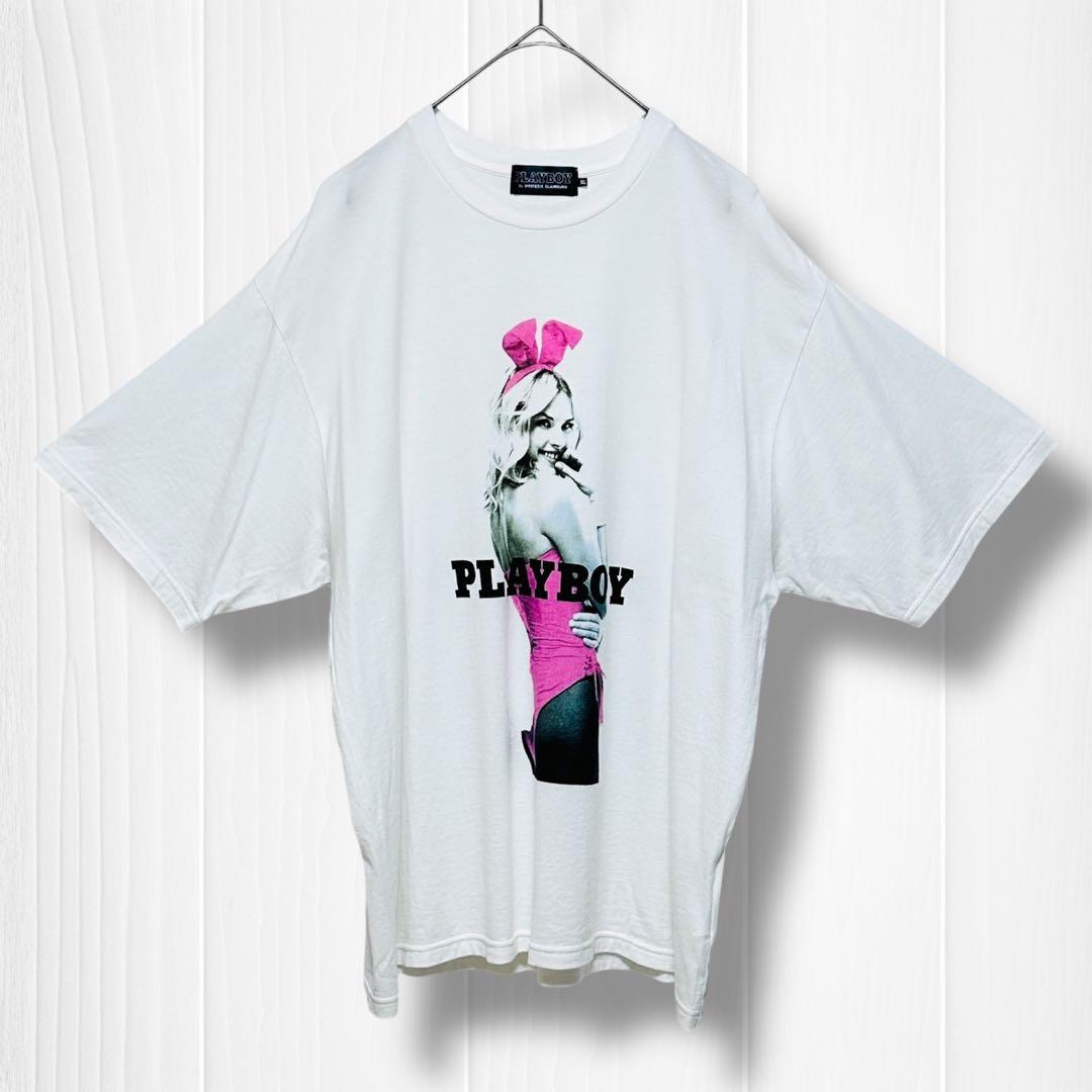 【人気コラボ】HYS×PLAY BOY 半袖プリントTee XL