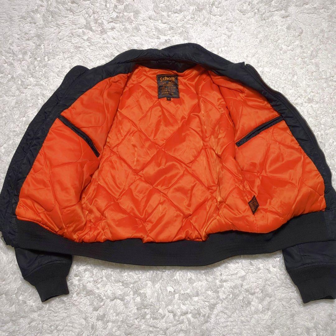 Schott♦CWU-R キルティング 中綿 フライトジャケット パッチ 黒 M