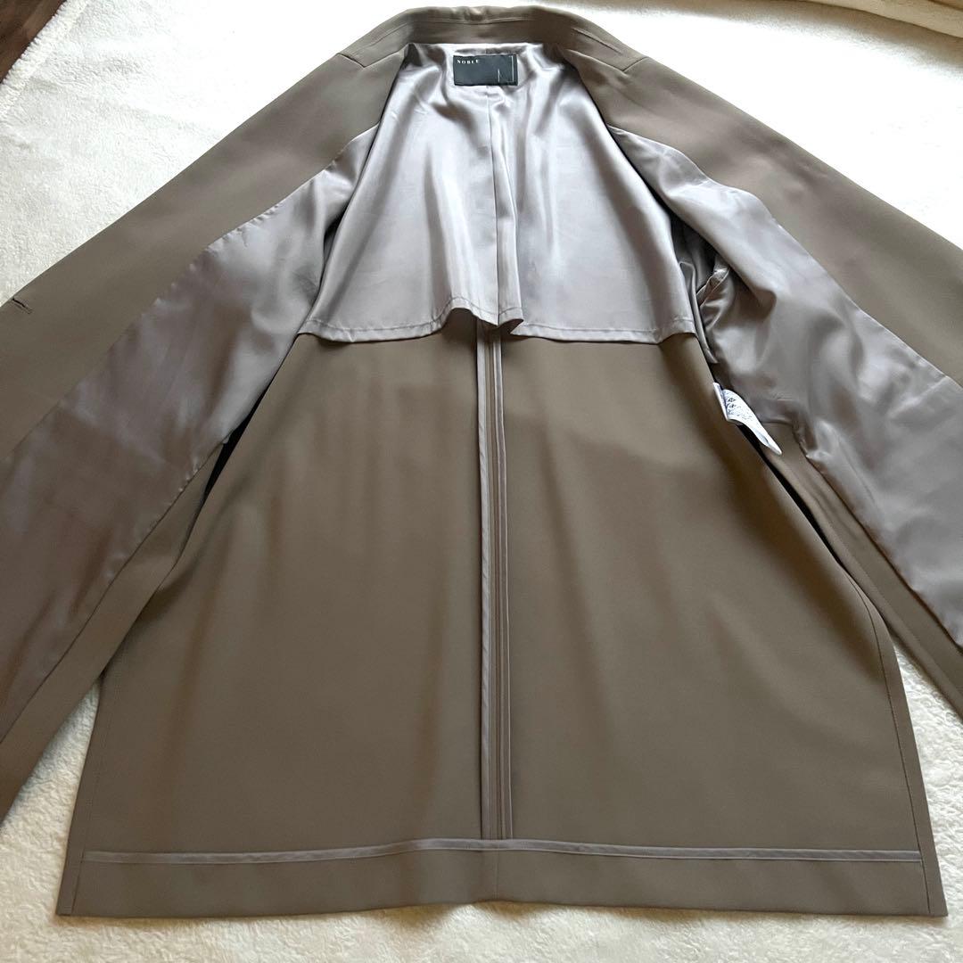 美品 NOBLE エステルソフトカルゼ セットアップ　ジャケット&パンツ