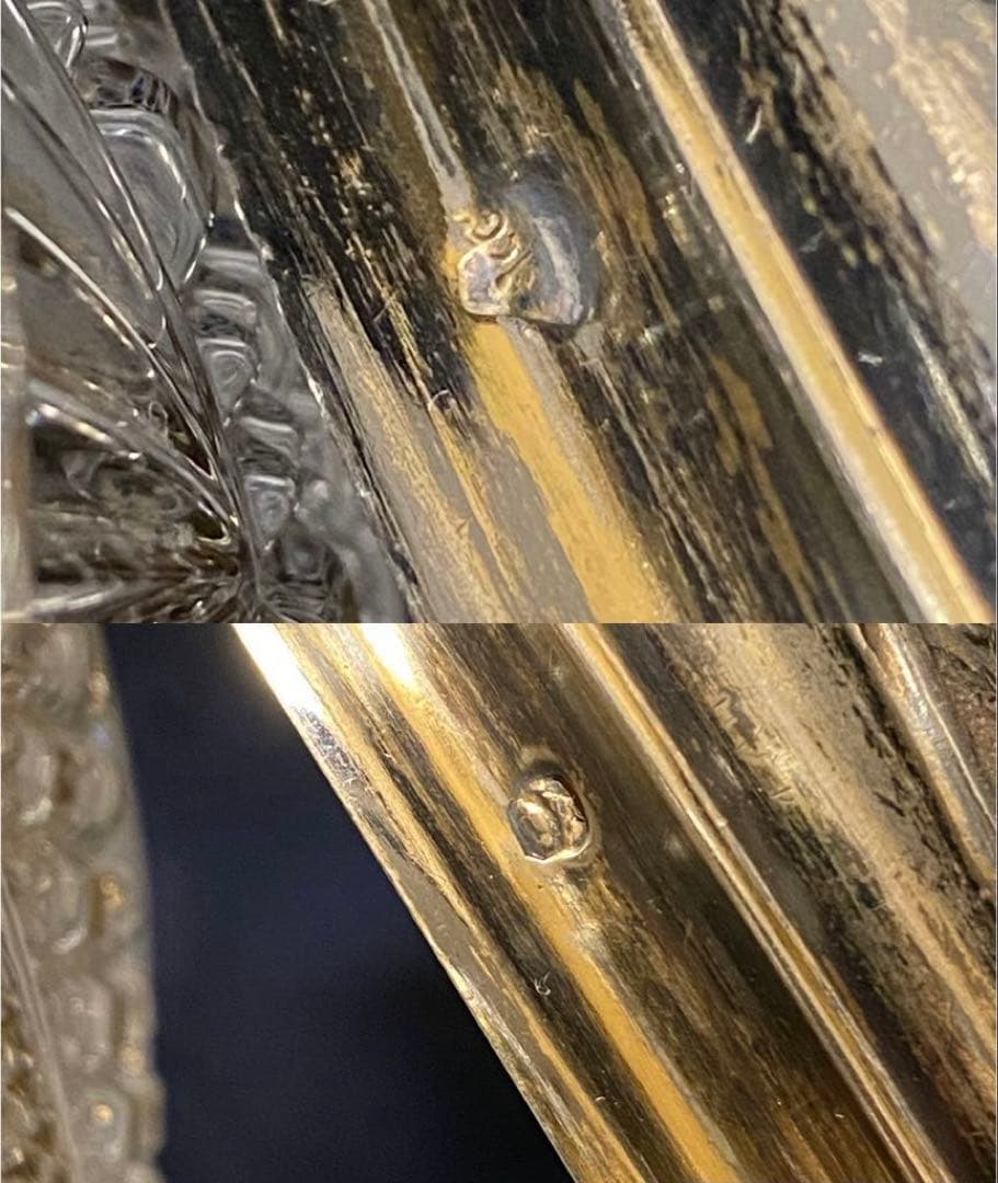 【フランス／純銀製品３点】①ビスケットジャー②③アイスクリームスプーン各１本