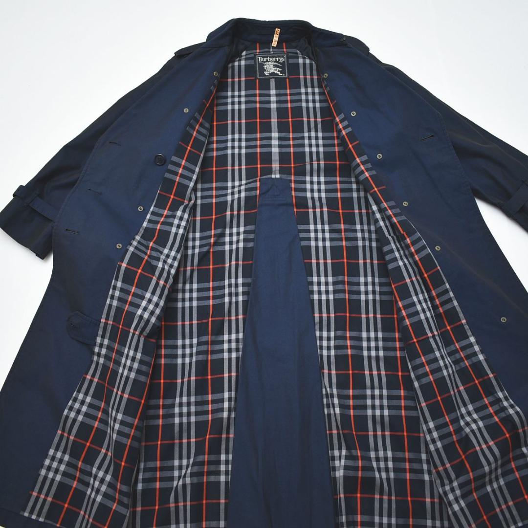 60s 70s バーバリー Burberry トレンチコート 7AR 紺 ♪