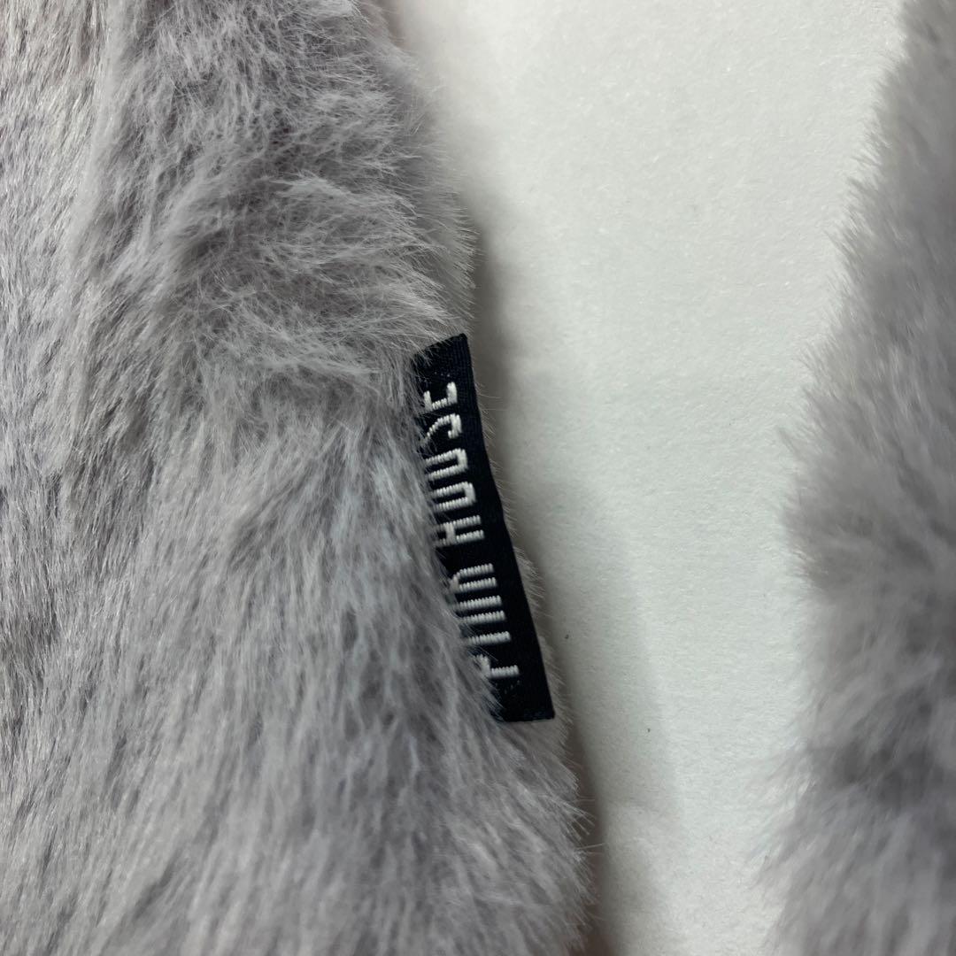 【新品未使用】ピンクハウス グレー ネコちゃん ファーマフラー/2020年