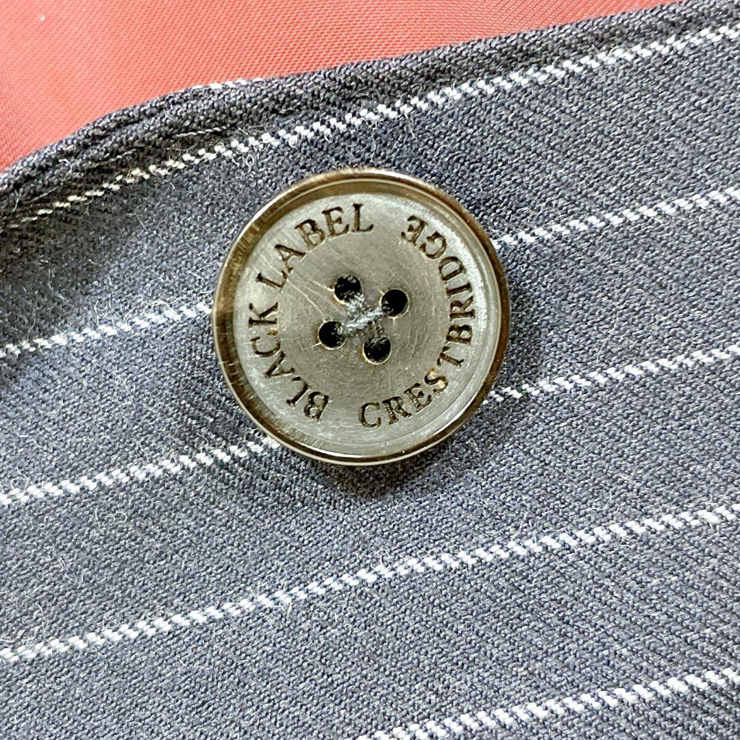 ブラックレーベルクレストブリッジ スリーピーススーツ ネイビー ストライプ