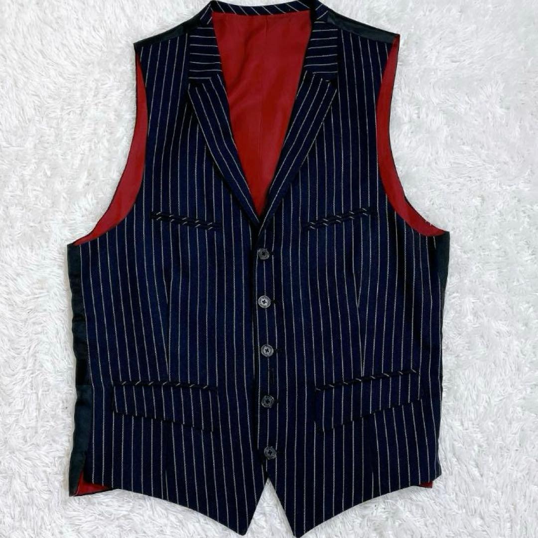 ブラックレーベルクレストブリッジ スリーピーススーツ ネイビー ストライプ