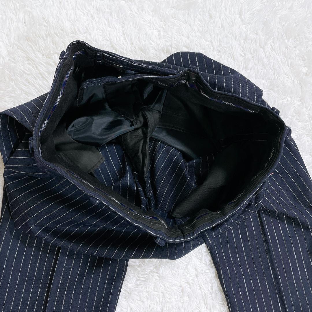 ブラックレーベルクレストブリッジ スリーピーススーツ ネイビー ストライプ