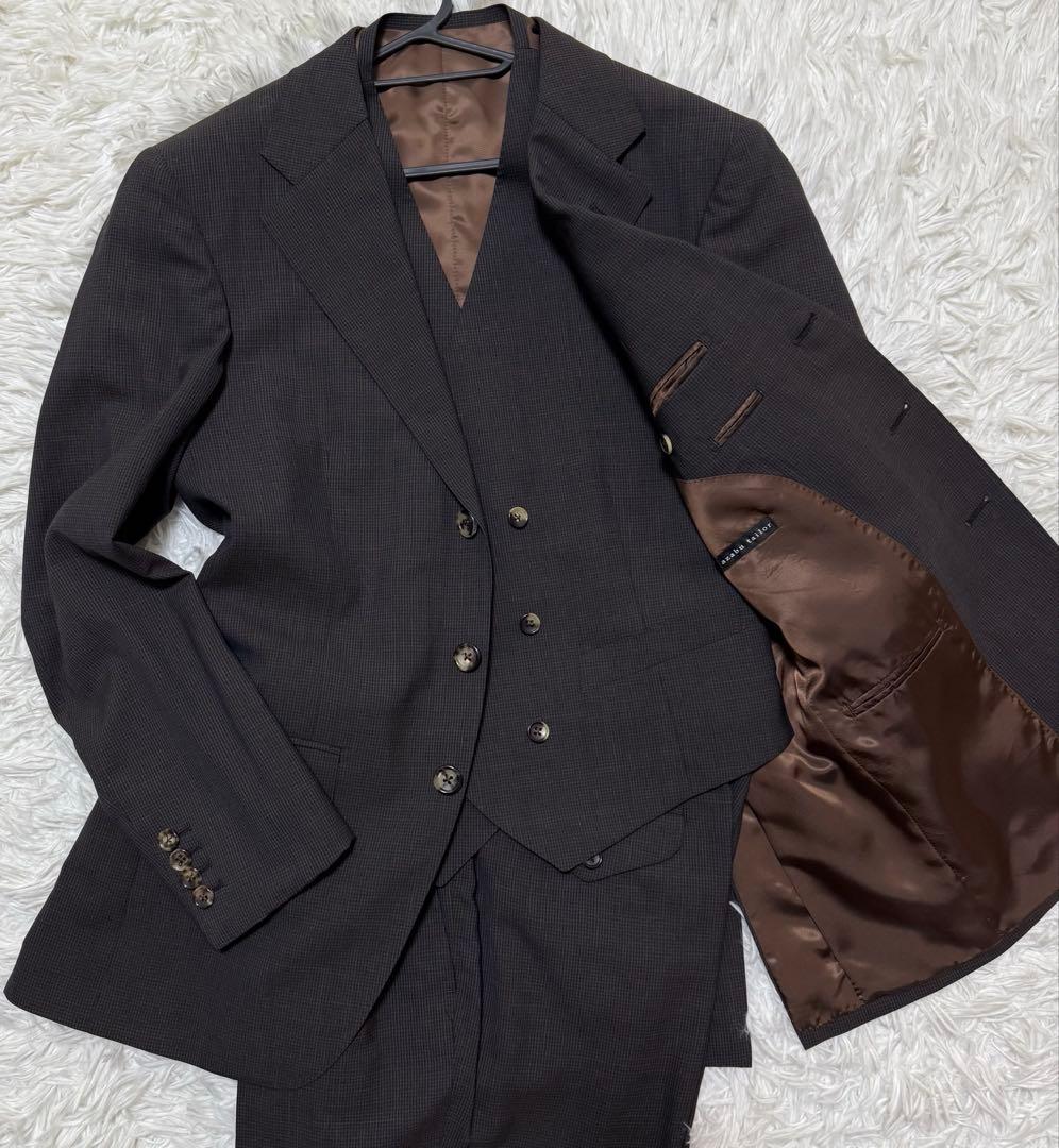 麻布テーラー　スーツセットアップ　3ピース　イタリア製高級生地ゼニヤ
