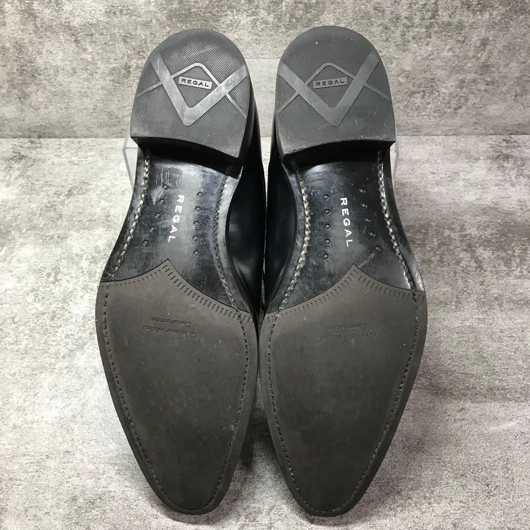 【美品】REGAL 315R 27cm ブラック 内羽根 ストレートチップ