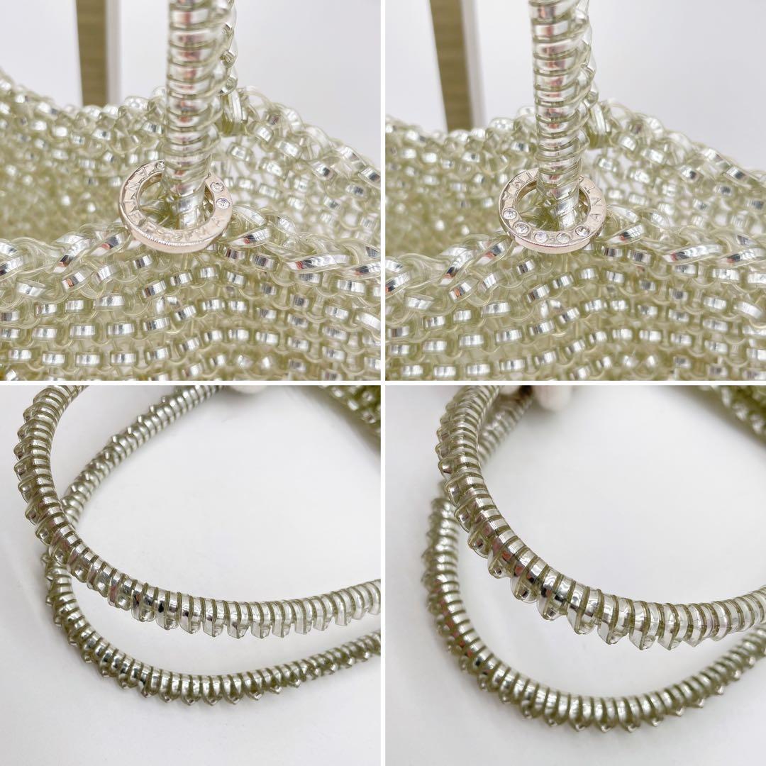 極美品✨【アンテプリマ】2wayワイヤーバッグ シルバーリボン ビジュー 保存袋