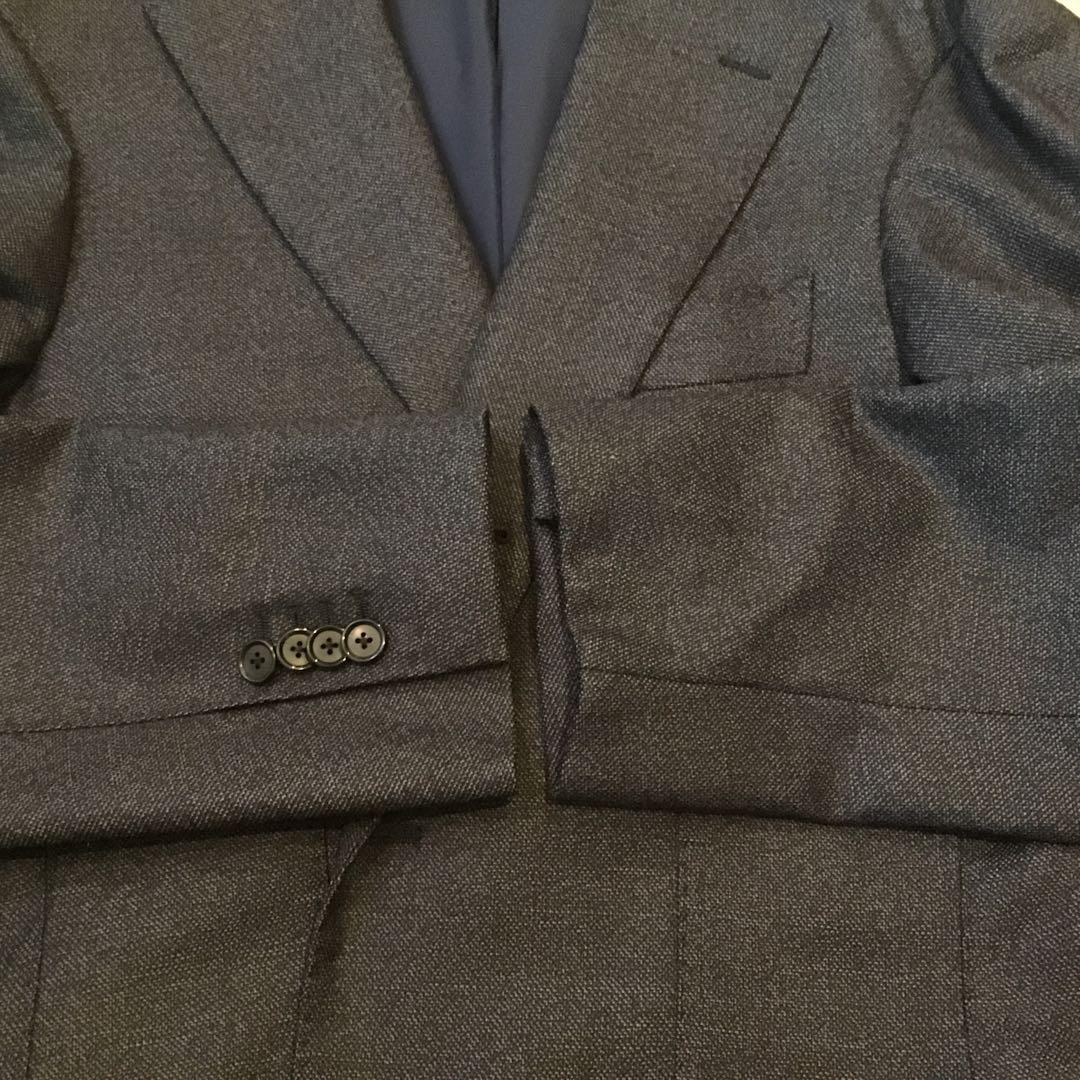 Brillar ダークグレー シングルブレスト スーツウール　サイズ44