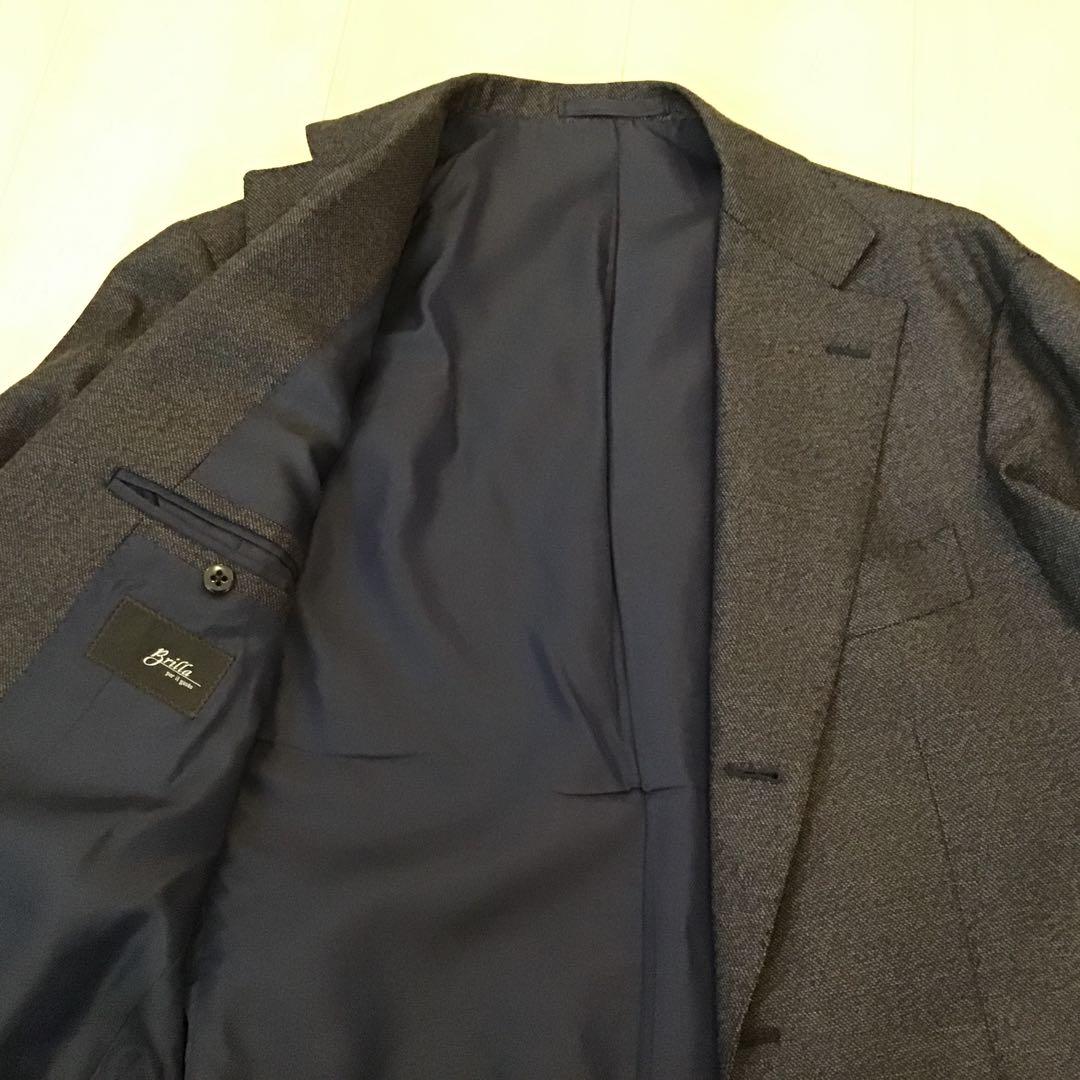Brillar ダークグレー シングルブレスト スーツウール　サイズ44
