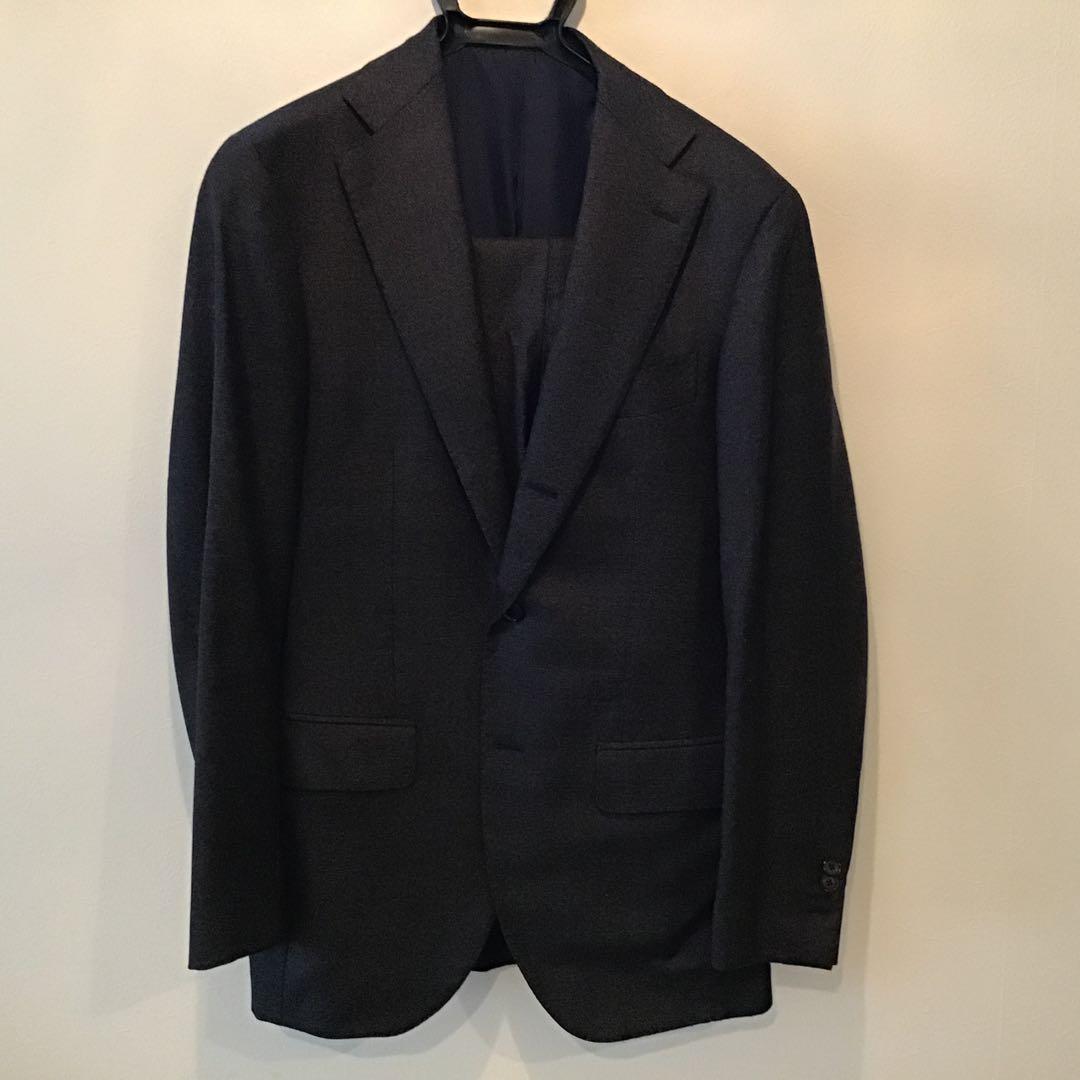 Brillar ダークグレー シングルブレスト スーツウール　サイズ44