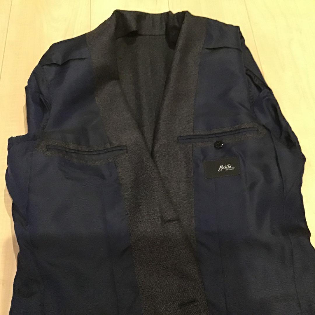 Brillar ダークグレー シングルブレスト スーツウール　サイズ44