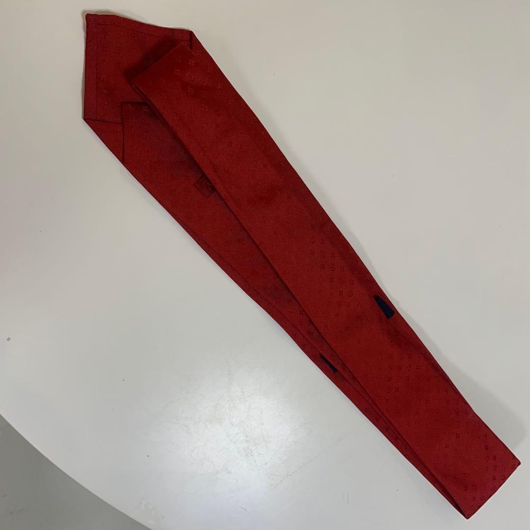 ヴィトン　ネクタイ　ネオモノグラムミッシム　ソリッド　レッド