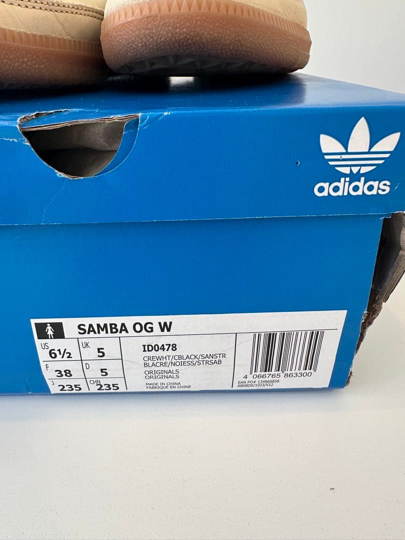 【ADIDAS】SAMBA OG 23.5cm クリームホワイト