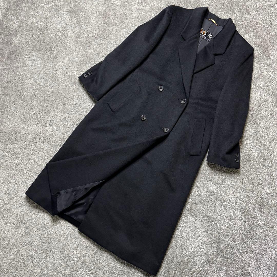 【DAKS】カシミヤウール　ダブルチェスターコート　ロングコート　Lサイズ