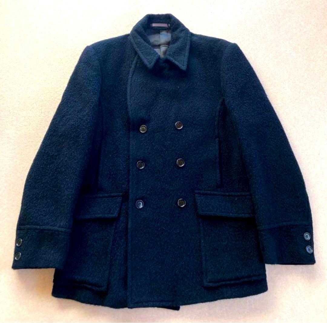 美品 ポールスミス アルパカ ウール コート シャギー Pコート ブラック