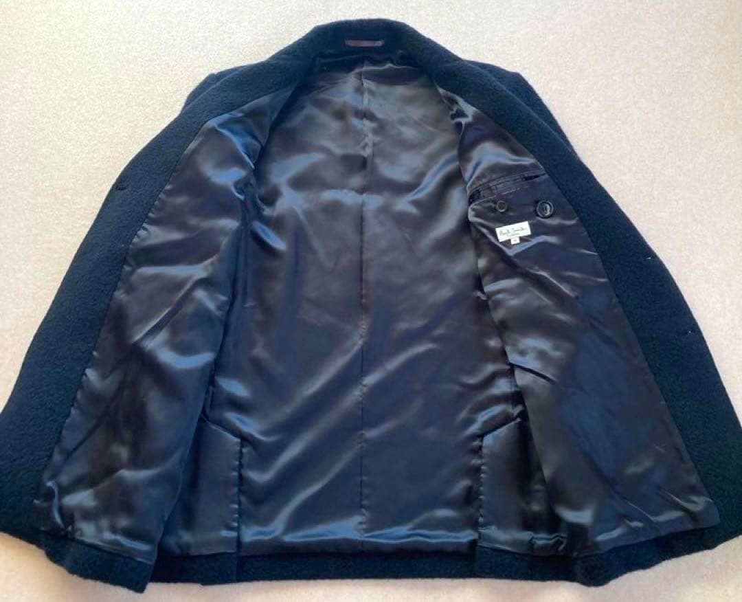 美品 ポールスミス アルパカ ウール コート シャギー Pコート ブラック