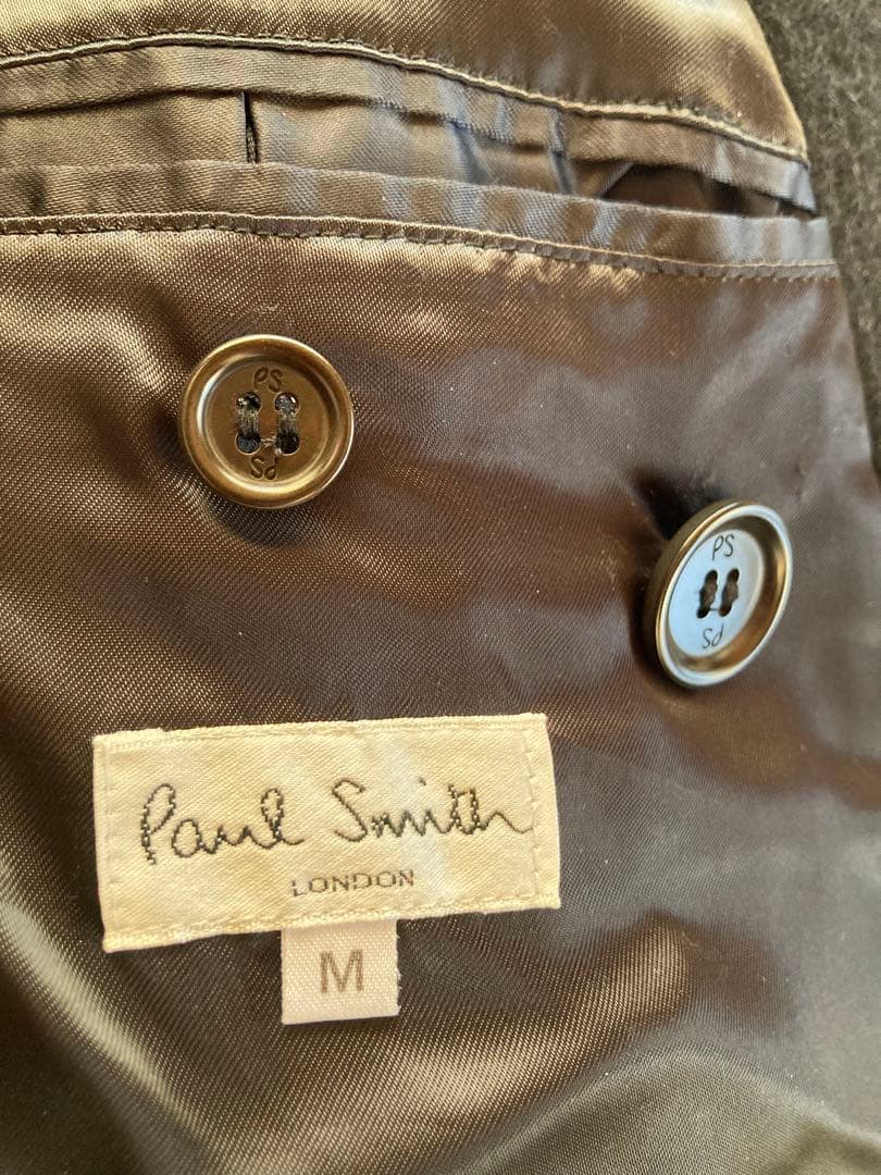 美品 ポールスミス アルパカ ウール コート シャギー Pコート ブラック