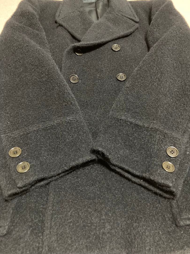 美品 ポールスミス アルパカ ウール コート シャギー Pコート ブラック