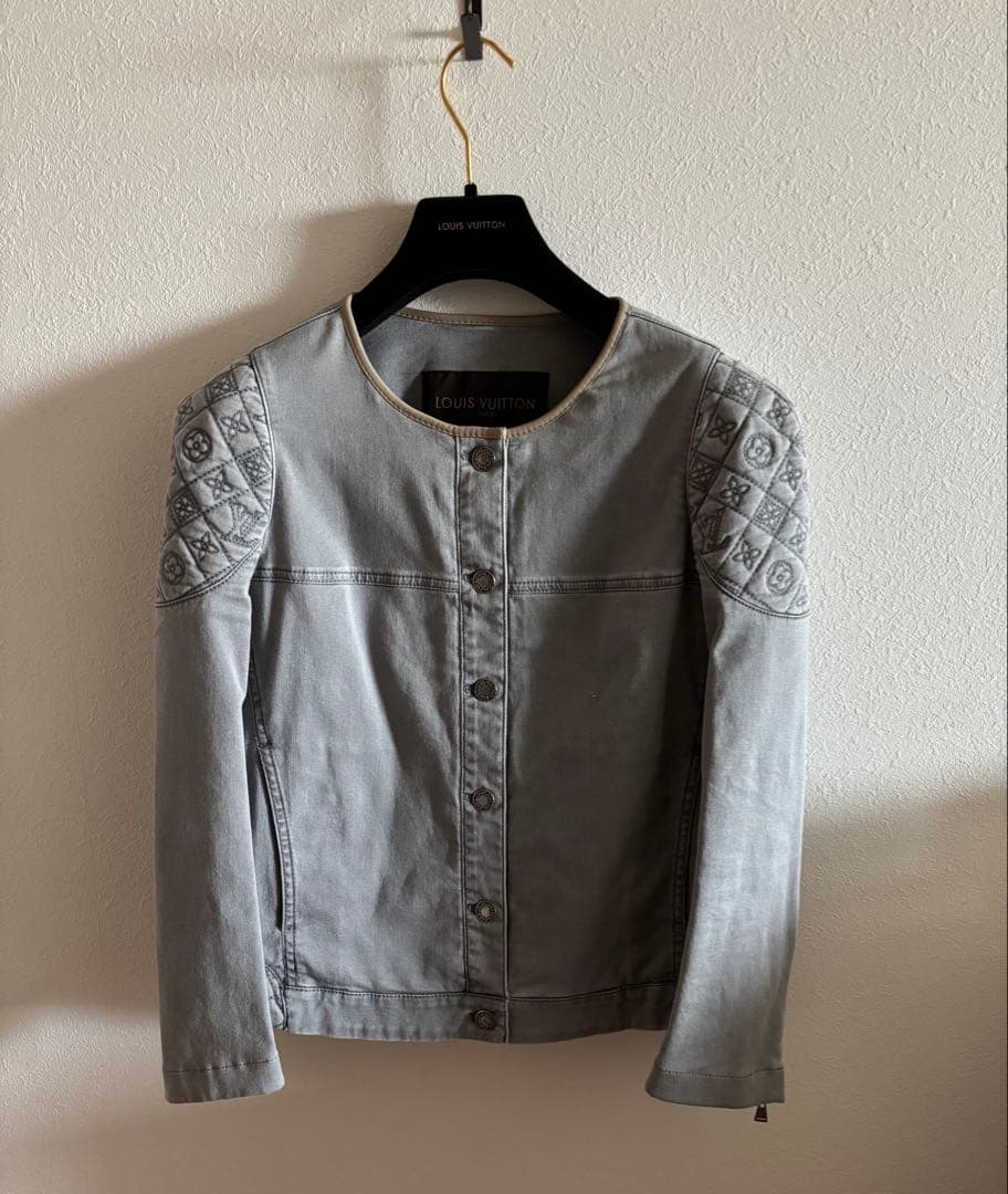 姫【美品】Louis Vuitton グレー デニムジャケットヴィンテージ