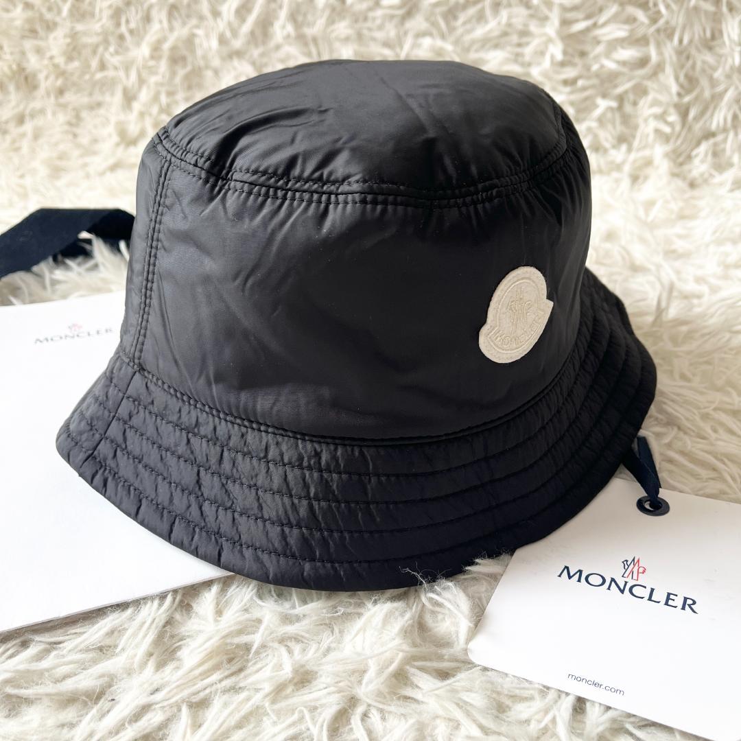 お値下げ！【新品】MONCLER バケットハット M ホワイトロゴ