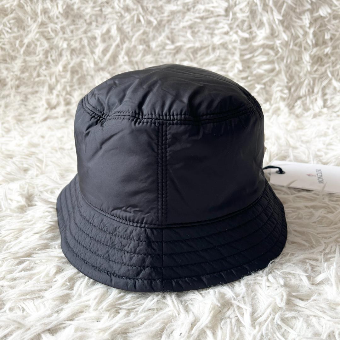 お値下げ！【新品】MONCLER バケットハット M ホワイトロゴ
