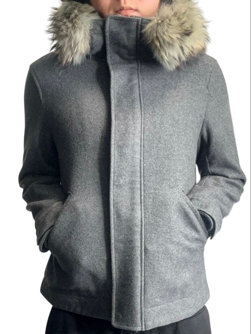 ジャケット・アウター luxurious fur zip wool jacket