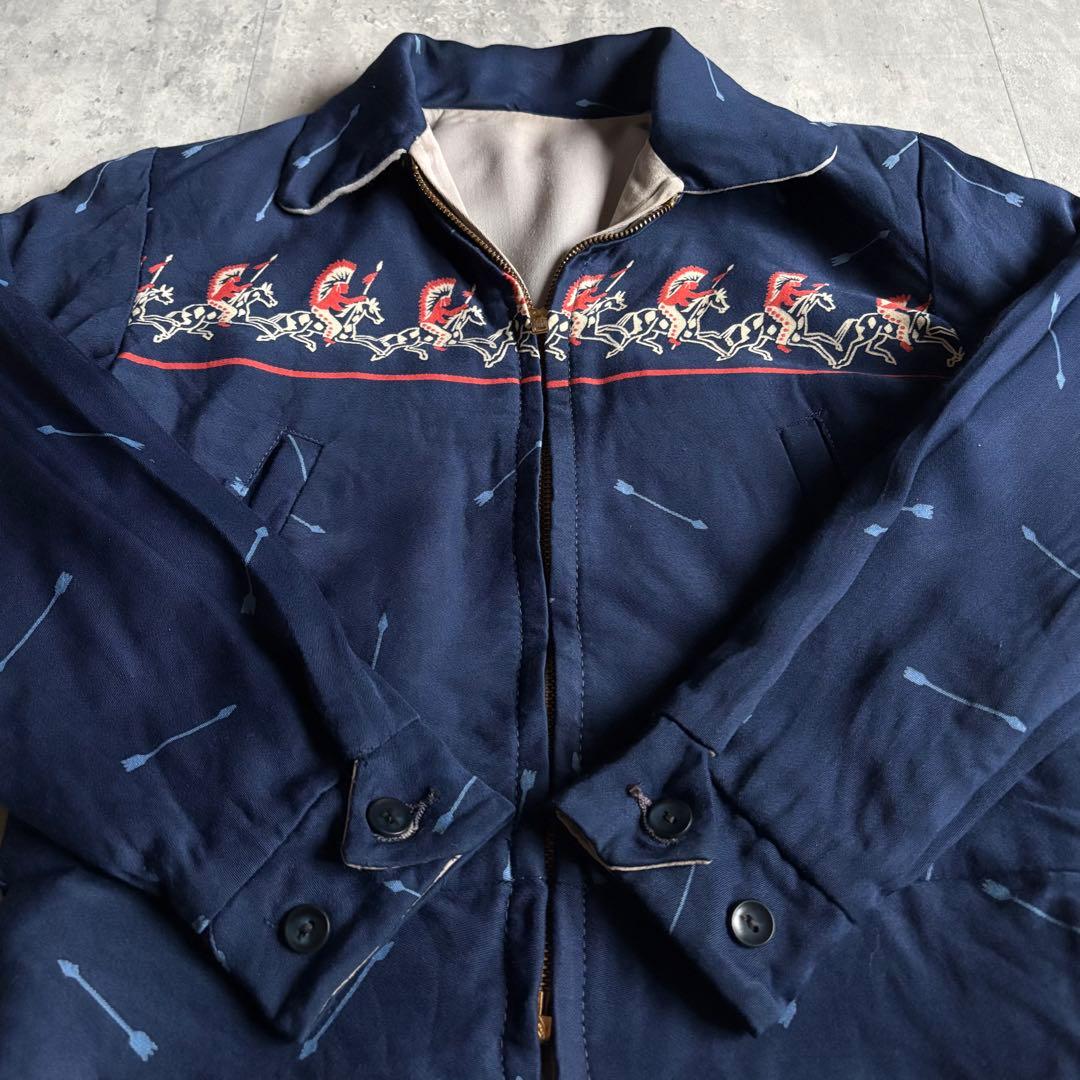 【50s vintage】リバーシブル　ギャバジャン　インディアン　serval