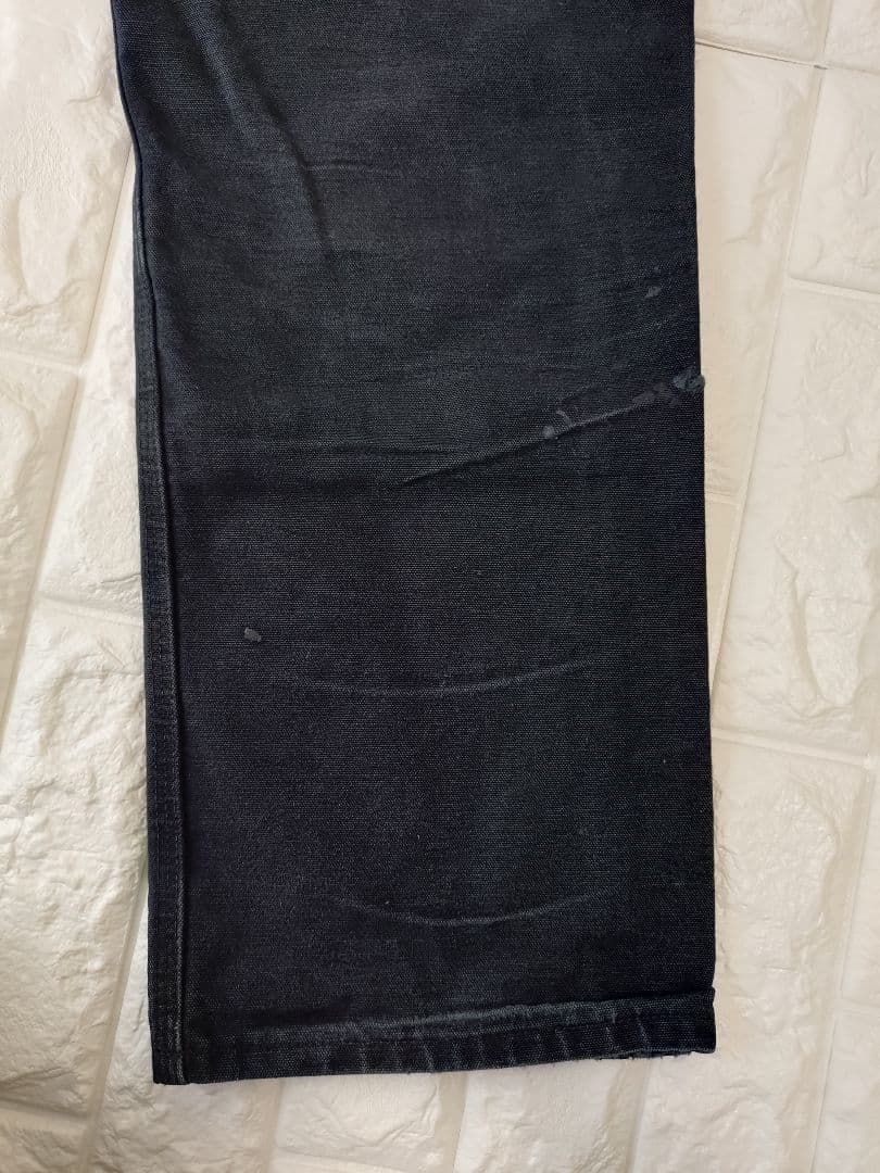 ヴィンテージ★USA製★神フェードカーハートダブルニー黒ブラックダックパンツ29