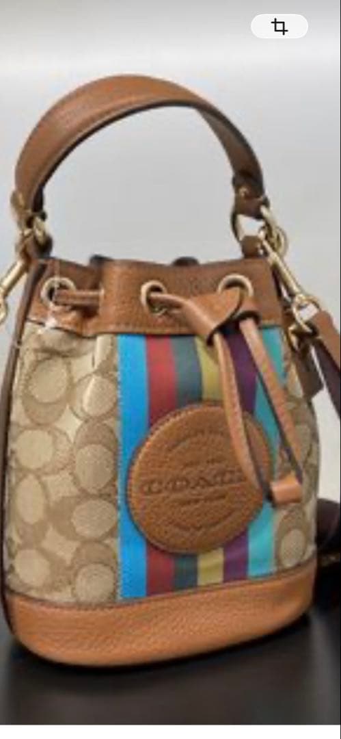 バッグ COACH Dempsey Drawstring Bucket 15