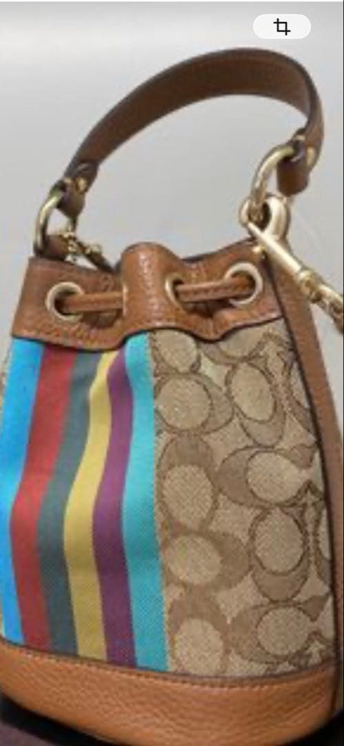 バッグ COACH Dempsey Drawstring Bucket 15