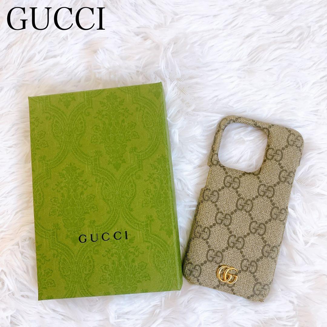 美品　GUCCI iPhone 15 PRO 携帯　カバー　箱付　PVC 灰色