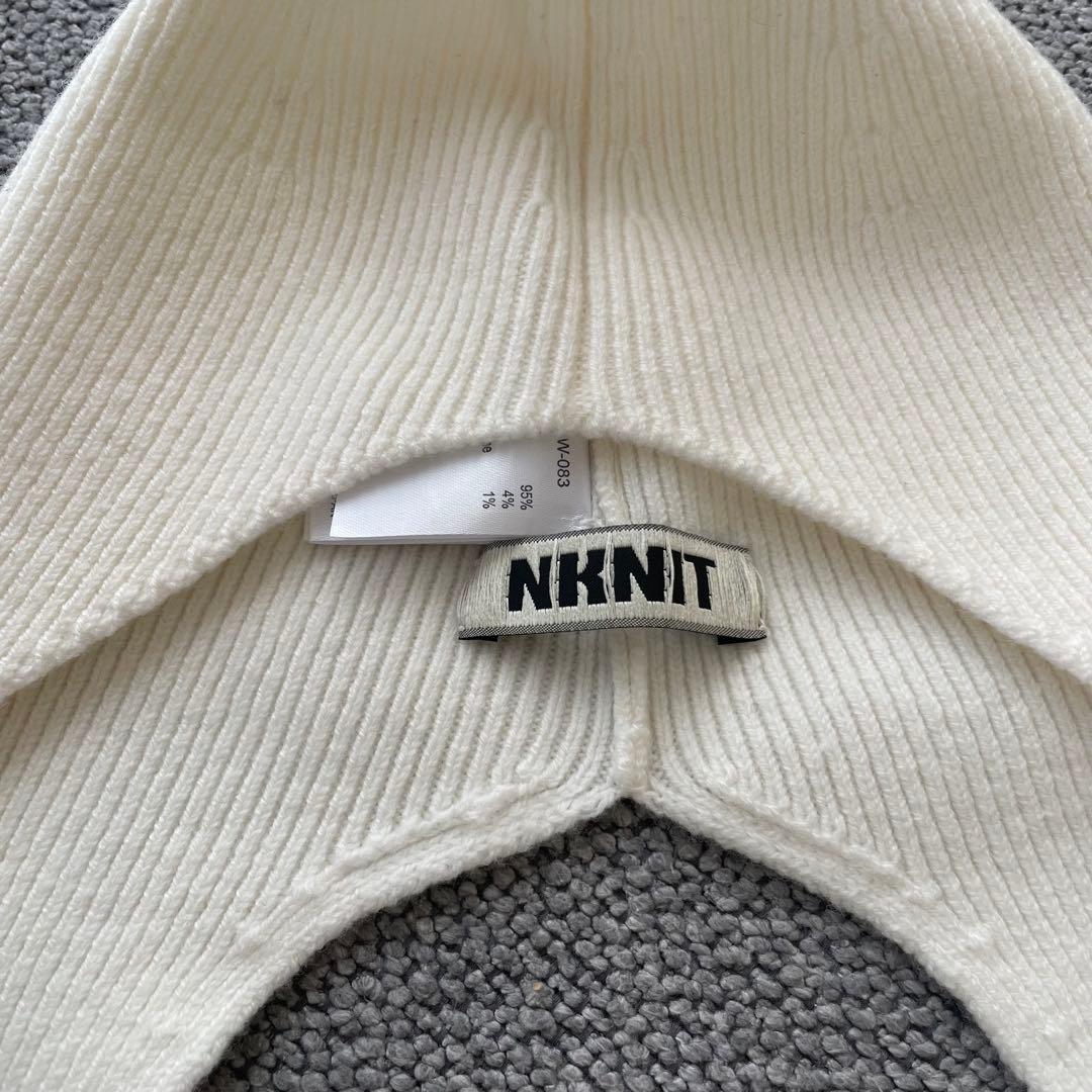 【新品未使用】NKNIT ウールニットマフラーキャップ ホワイト