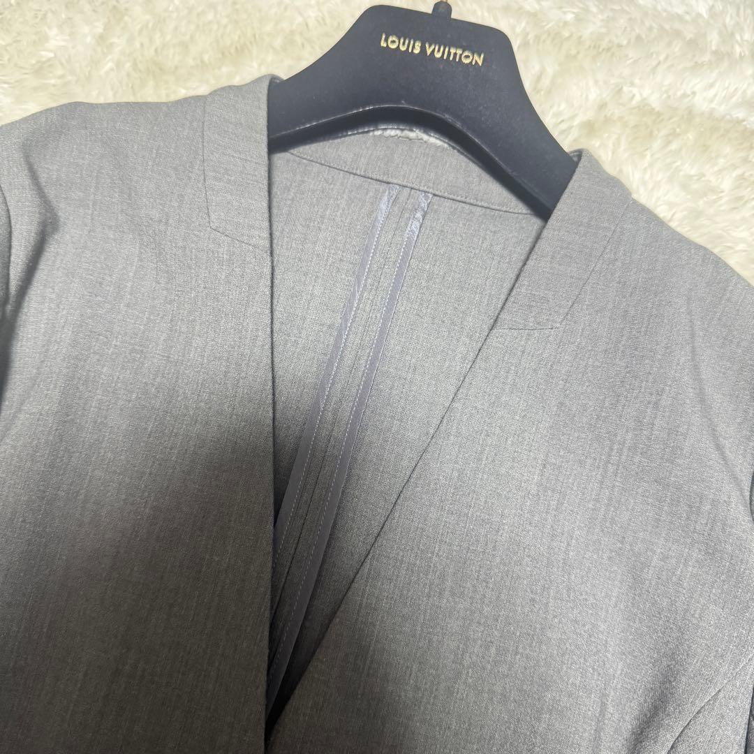 現行品 SOEJU ウールライクノーカラージャケット タックパンツ セットアップ