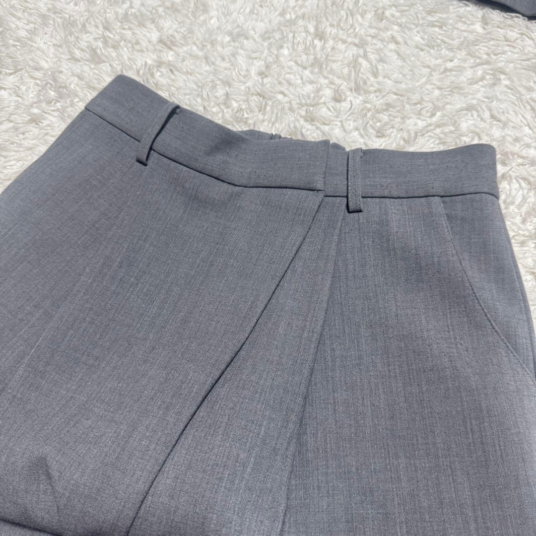 現行品 SOEJU ウールライクノーカラージャケット タックパンツ セットアップ